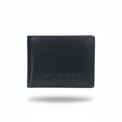 Tommy Hilfiger Embossed Leather Bifold Wallet — Black - MASTERPIECE