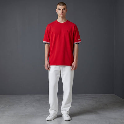 Tommy Hilfiger Inspired Oversized Red Essential T-Shirt for Men – Premium Casual Streetwear Tee 🔥 - MASTERPIECE