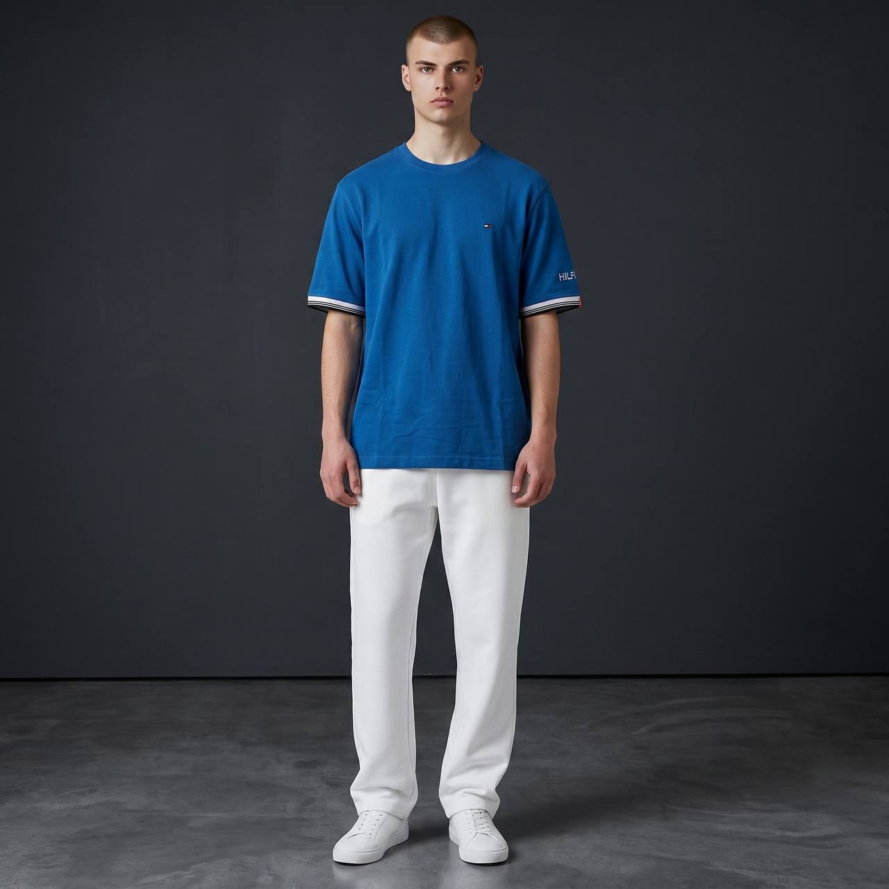 Tommy Hilfiger Inspired Oversized Royal Blue Essential T-Shirt for Men – Premium Casual Streetwear Tee 💙 - MASTERPIECE
