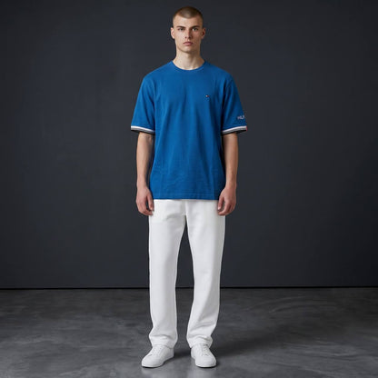 Tommy Hilfiger Inspired Oversized Royal Blue Essential T-Shirt for Men – Premium Casual Streetwear Tee 💙 - MASTERPIECE