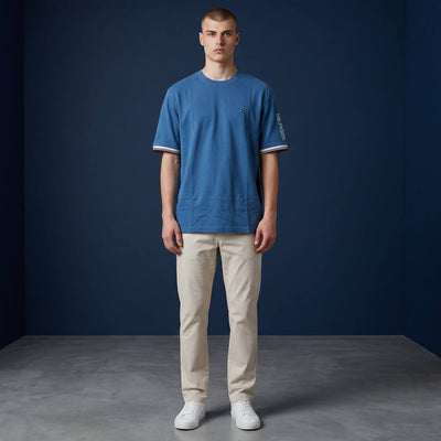 Tommy Hilfiger Inspired Oversized Royal Blue Essential T-Shirt for Men – Premium Casual Streetwear Tee 💙 - MASTERPIECE