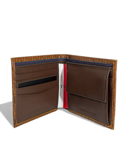 Tommy Hilfiger Monogram Bifold Leather Wallet — Brown - MASTERPIECE