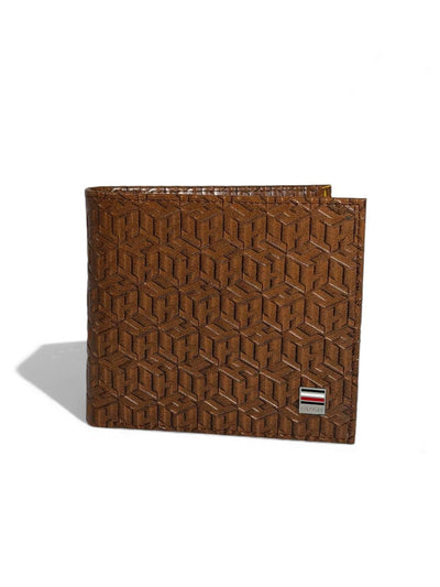 Tommy Hilfiger Monogram Bifold Leather Wallet — Brown - MASTERPIECE