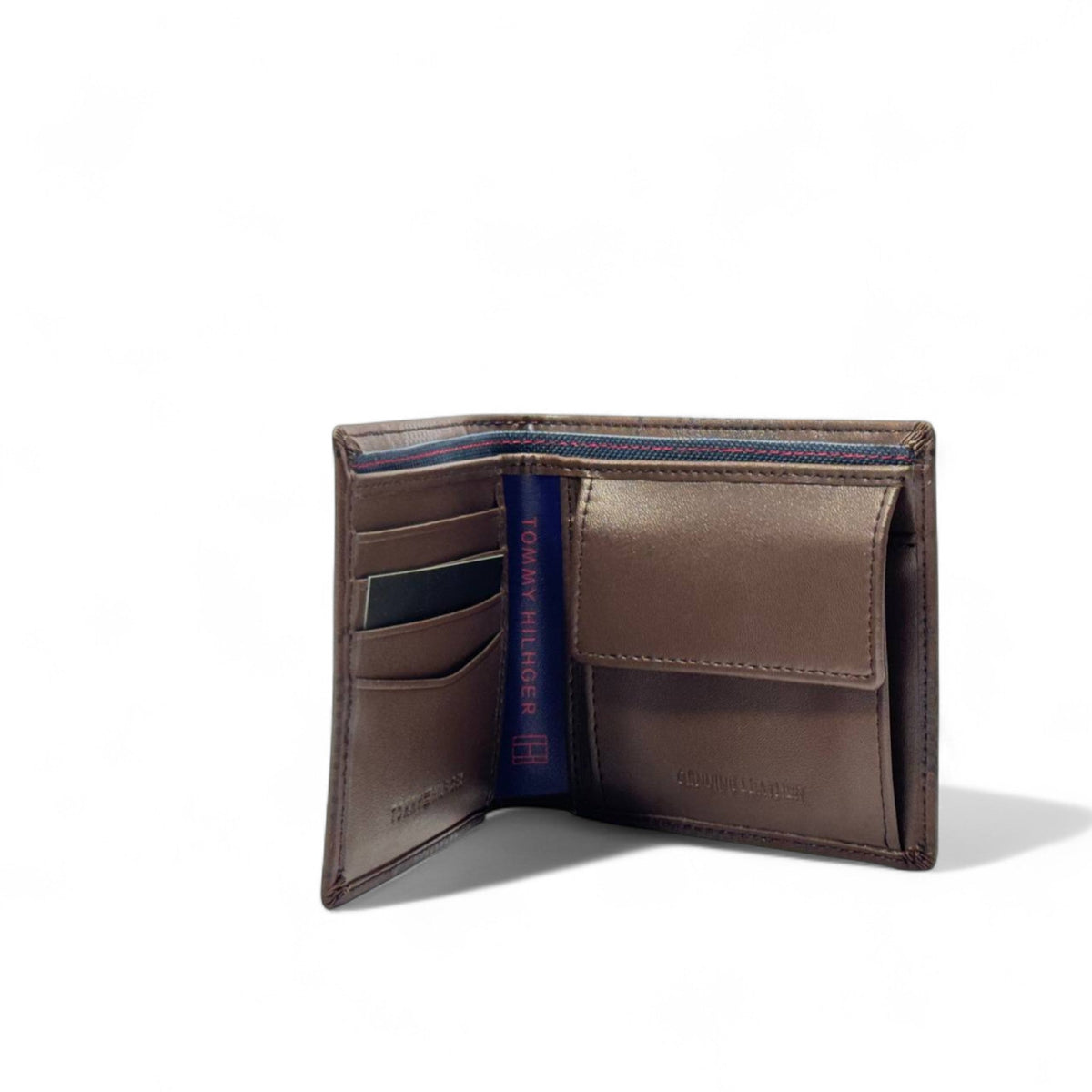 Tommy Hilfiger Plaid Leather Wallet — Brown - MASTERPIECE