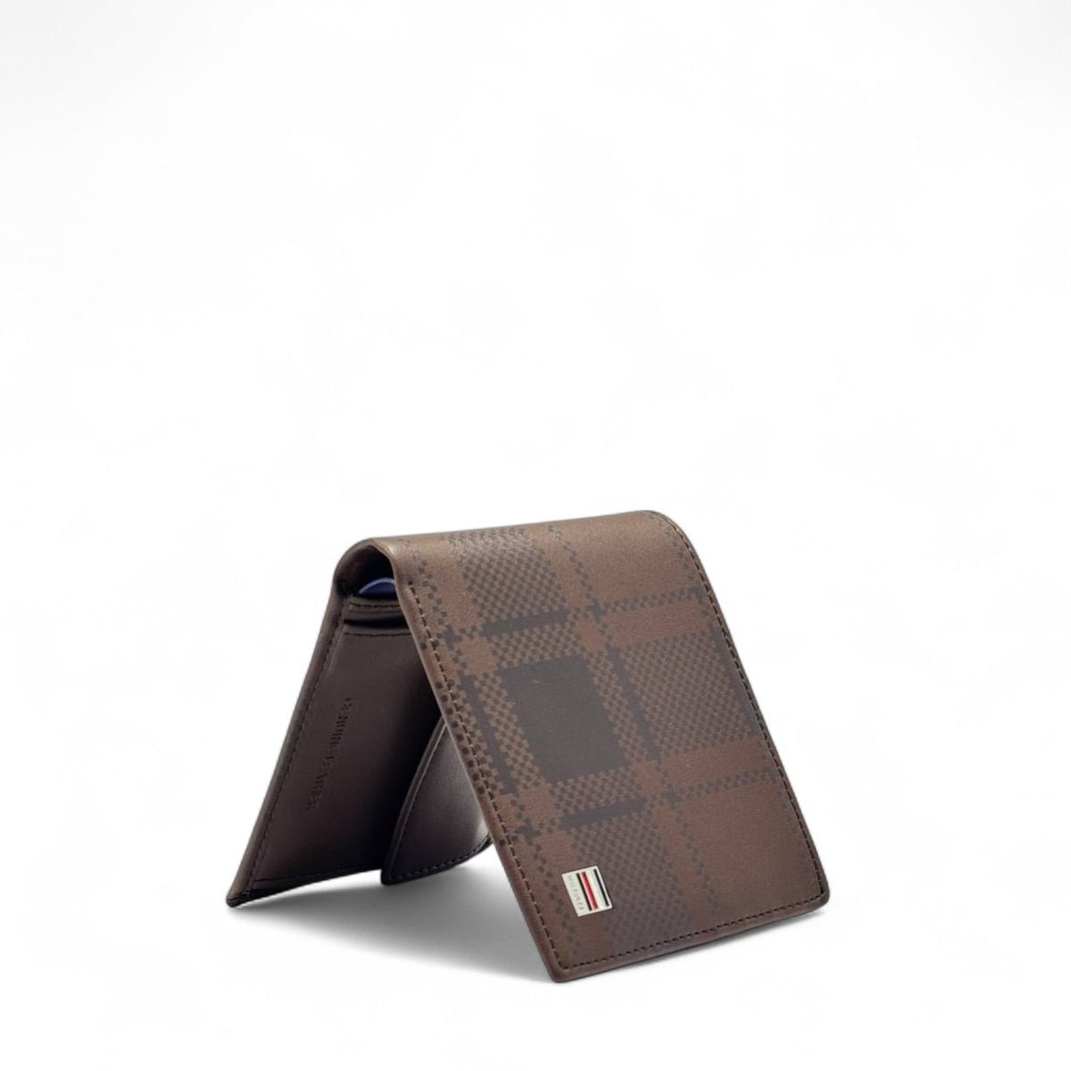 Tommy Hilfiger Plaid Leather Wallet — Brown - MASTERPIECE