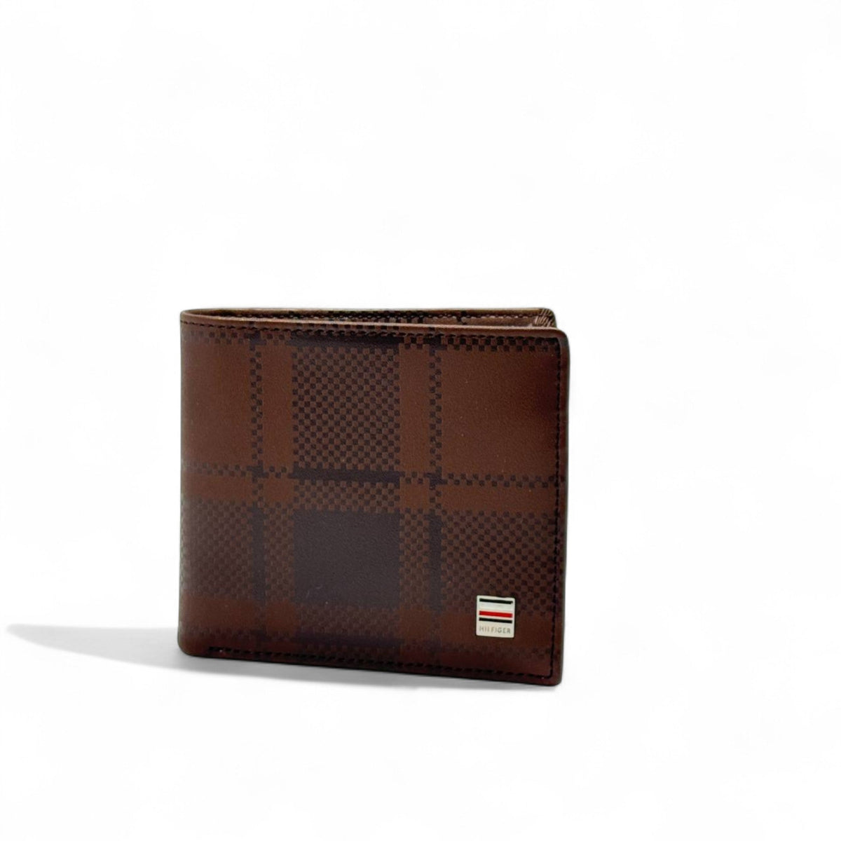Tommy Hilfiger Plaid Leather Wallet — Brown - MASTERPIECE