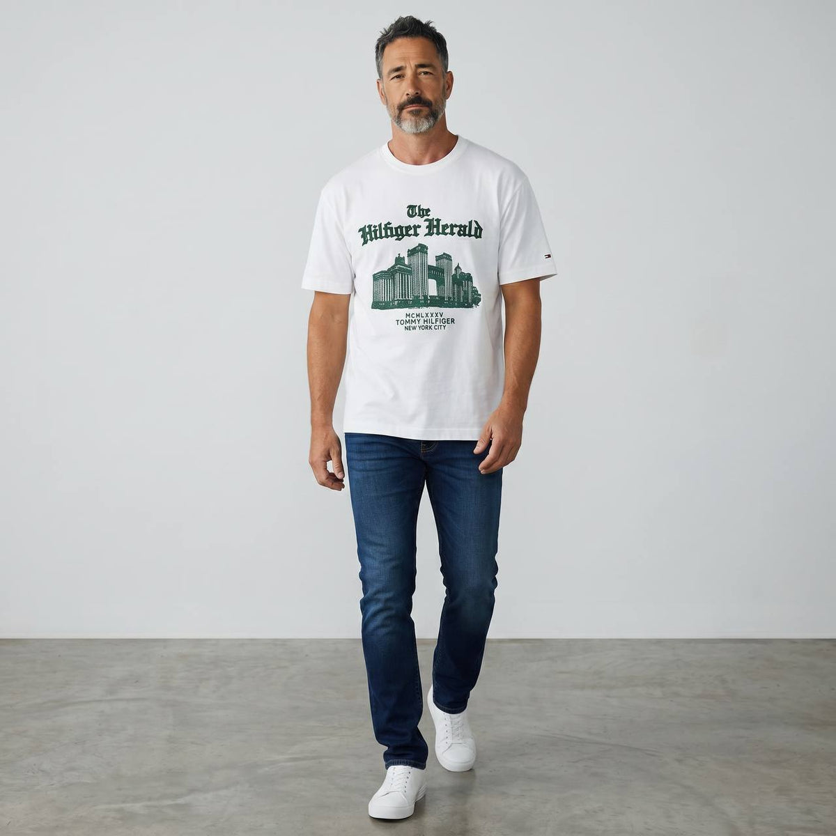 Tommy Hilfiger “The Hilfiger Herald” Graphic T-Shirt 🏙️🤍 - MASTERPIECE
