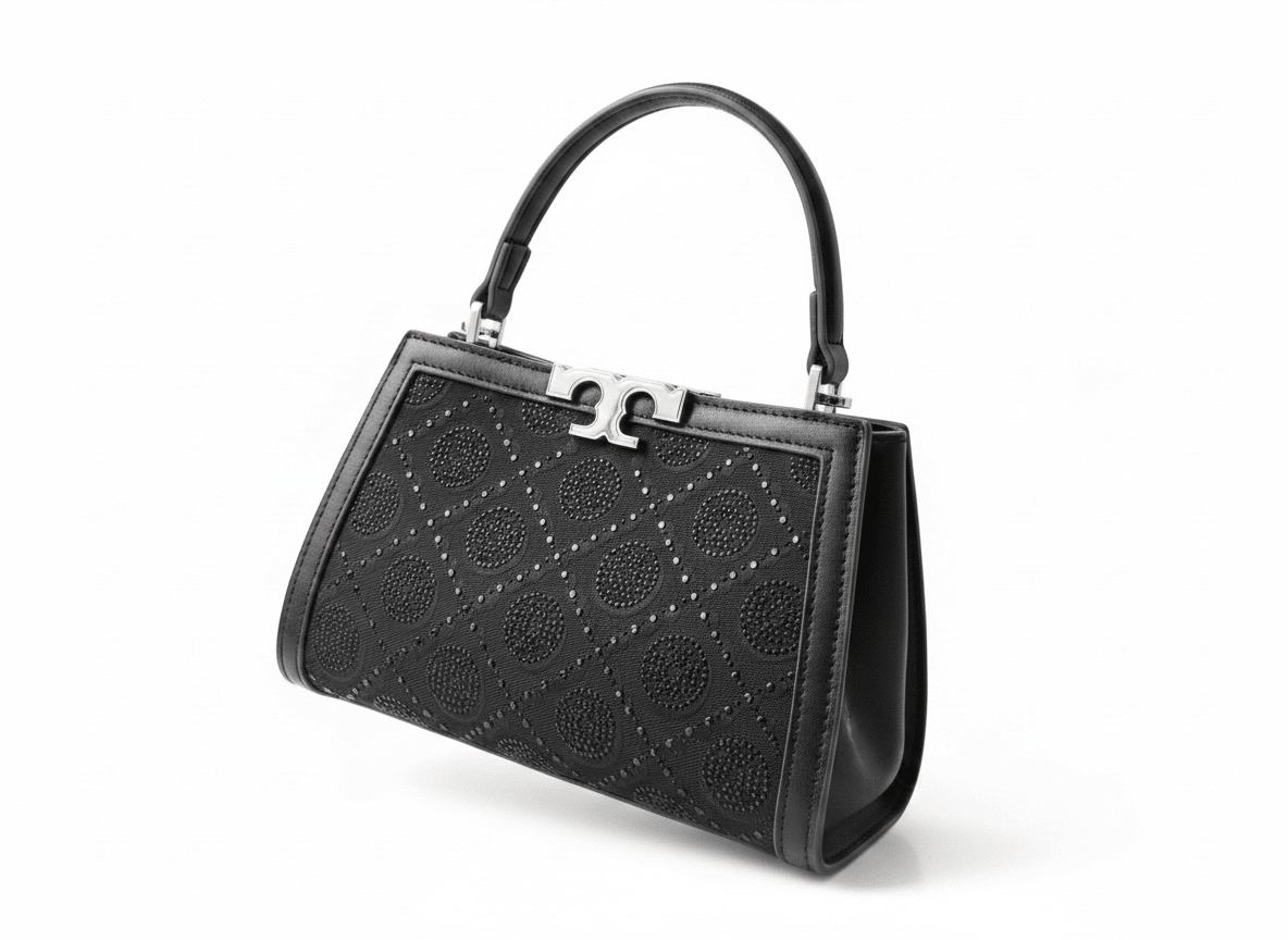Tory Burch Crystal Embellished Mini Top Handle Bag – Black Luxury Statement 🖤✨ - MASTERPIECE