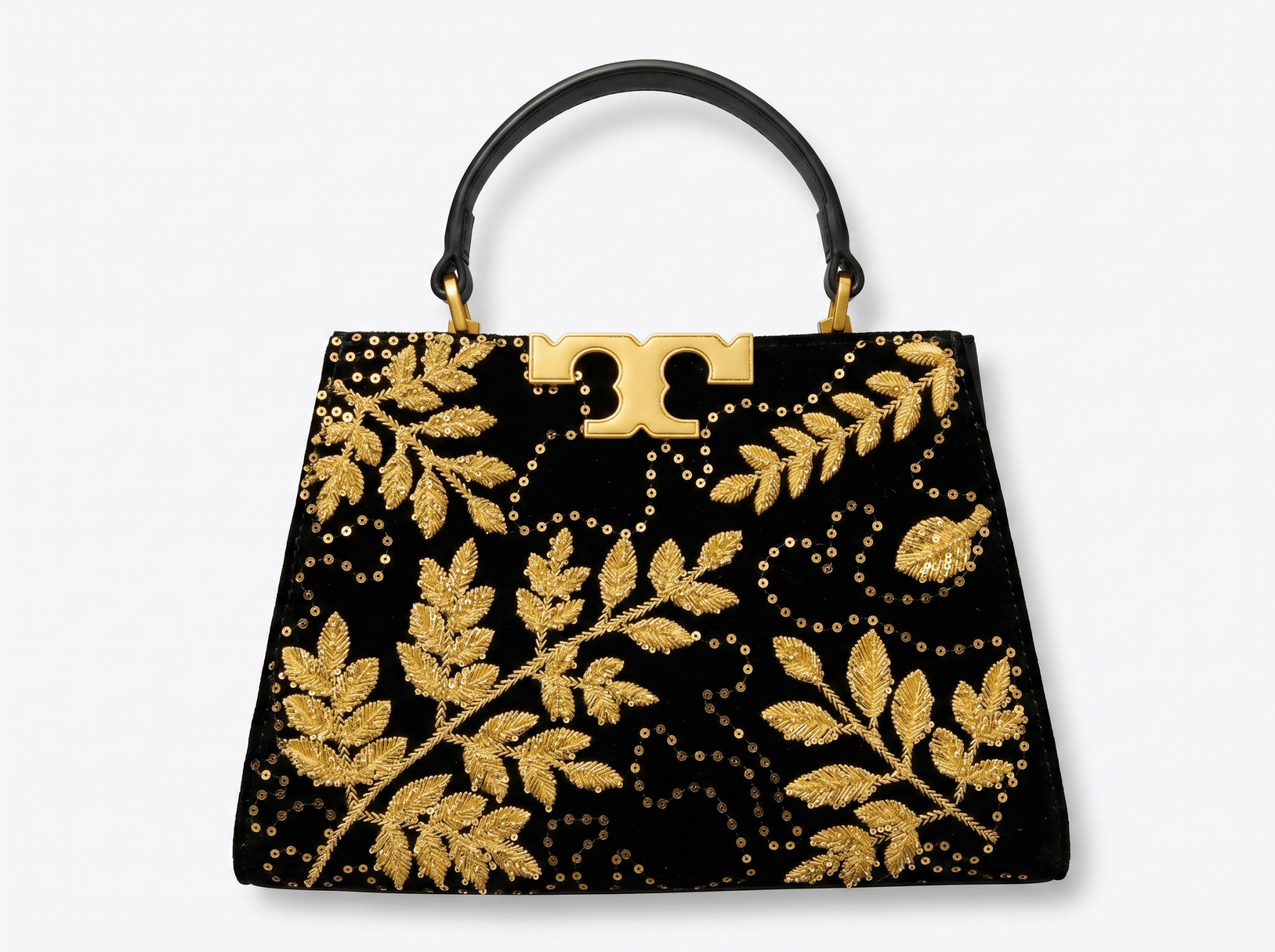 ✨ Tory Burch Eleanor Embroidered Top Handle Bag – Black & Gold Luxury Edition ✨ - MASTERPIECE