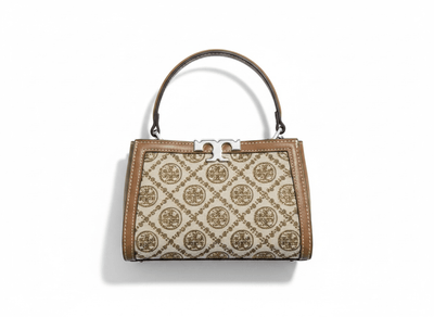 Tory Burch Monogram Canvas Mini Top Handle Bag – Beige Luxury Classic 🤎✨ - MASTERPIECE