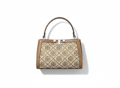 Tory Burch Monogram Canvas Mini Top Handle Bag – Beige Luxury Classic 🤎✨ - MASTERPIECE