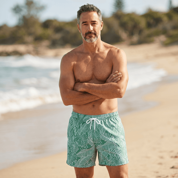 Tropical Leaf Swim Shorts 🌿☀️