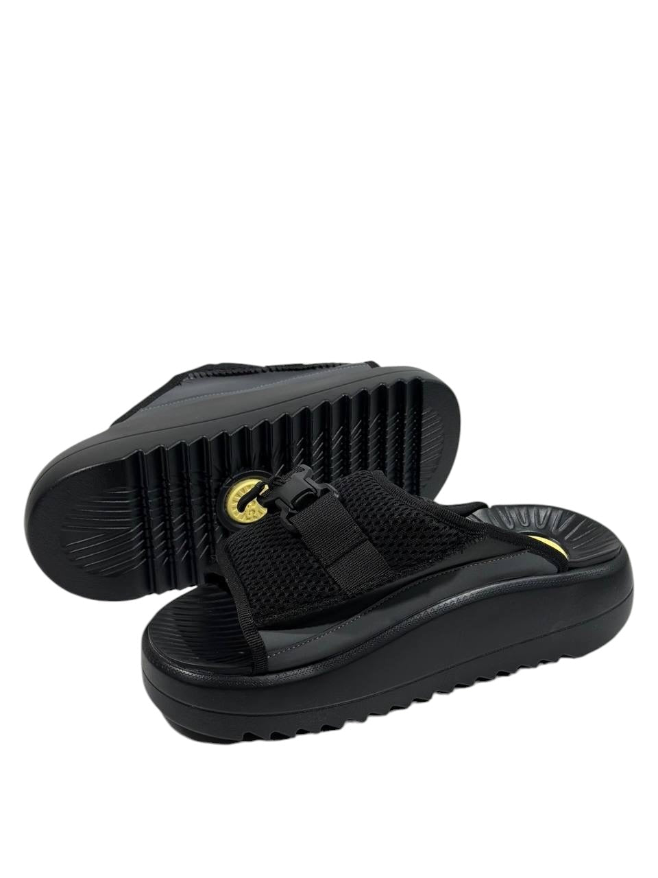 UGG Tactical Mesh Slide Sandals – Black Comfort Streetwear 🖤⚡ - MASTERPIECE