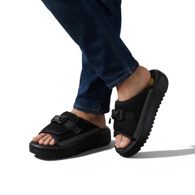 UGG Tactical Mesh Slide Sandals – Black Comfort Streetwear 🖤⚡ - MASTERPIECE