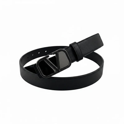 Valentino All Black Luxury V Buckle Belt 125CM – Premium Elegant Designer Belt 🖤✨ - MASTERPIECE