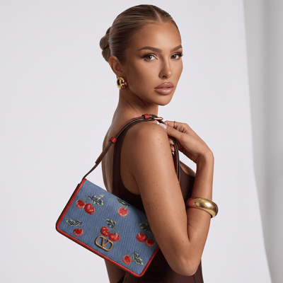 🍒 Valentino Cherry Denim Crossbody Bag - MASTERPIECE