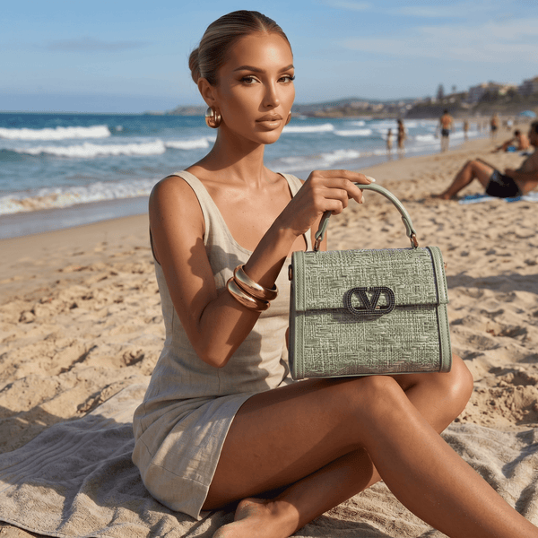 Valentino Garavani Sage Green VLogo Top Handle Bag 💚✨👜👑