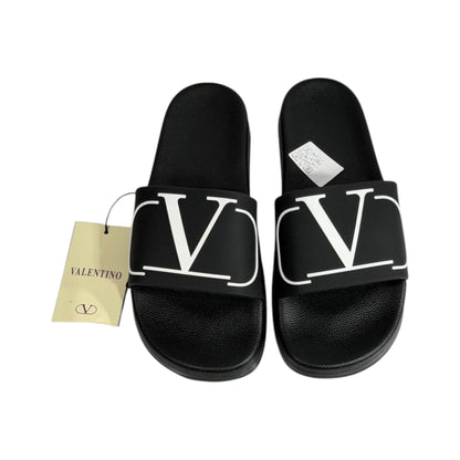 Valentino V Logo Black Slides – Premium Luxury Comfort Slippers 🖤✨ - MASTERPIECE