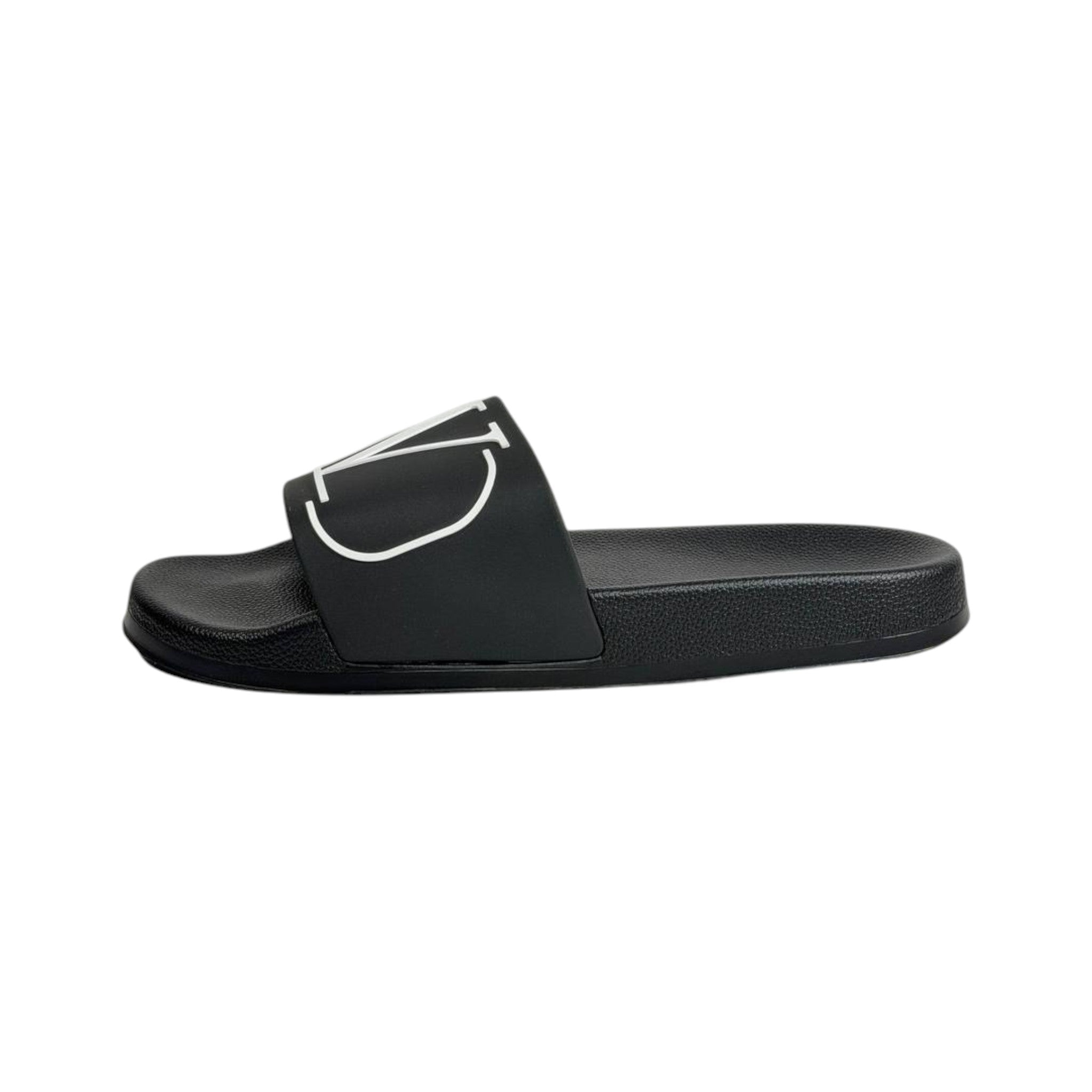 Valentino V Logo Black Slides – Premium Luxury Comfort Slippers 🖤✨ - MASTERPIECE