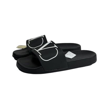 Valentino V Logo Black Slides – Premium Luxury Comfort Slippers 🖤✨ - MASTERPIECE