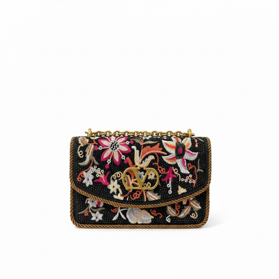 Valentino VLogo Embroidered Floral Chain Shoulder Bag - MASTERPIECE