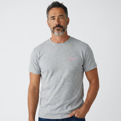 Valentino VLogo Signature T-Shirt – Heather Grey & Pink Edition 💗✨ - MASTERPIECE