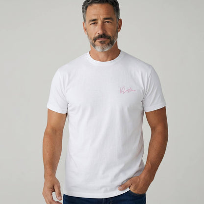 Valentino VLogo Signature T-Shirt – Pure White & Pink Edition 🤍💗 - MASTERPIECE