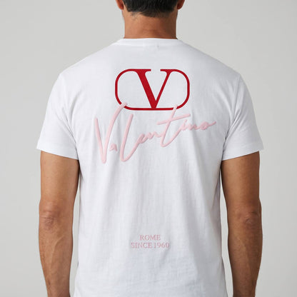 Valentino VLogo Signature T-Shirt – Pure White & Pink Edition 🤍💗 - MASTERPIECE