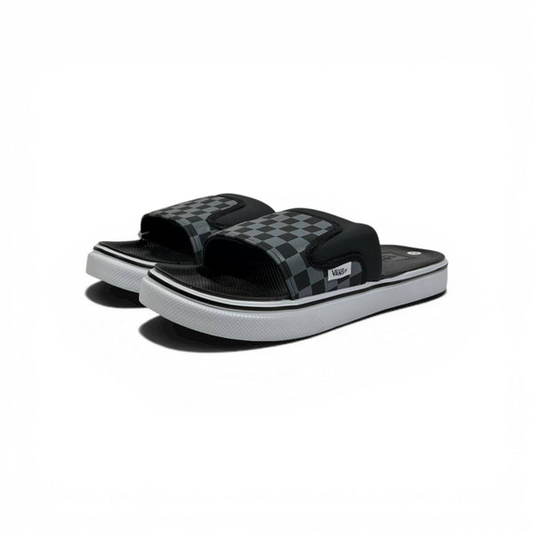 ⚫🩶 Vans Checkerboard Slides – Black & Grey Urban Edition