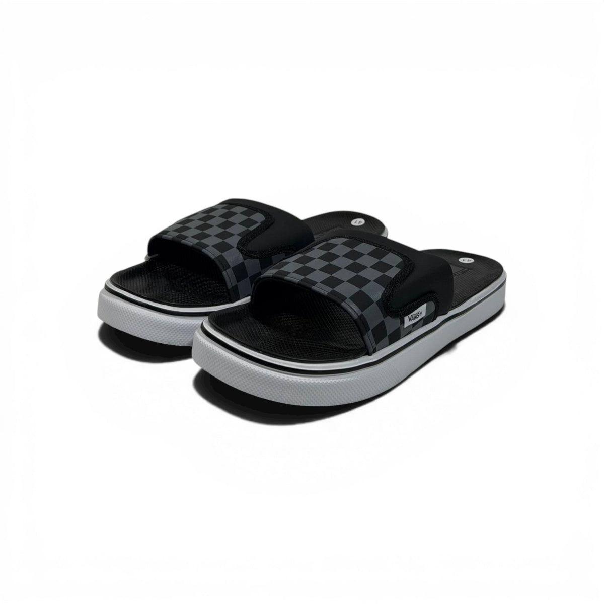 ⚫🩶 Vans Checkerboard Slides – Black & Grey Urban Edition - MASTERPIECE