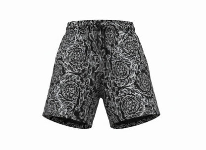 Versace Baroque Swim Shorts 🖤 | Black & White Luxury Beachwear - MASTERPIECE