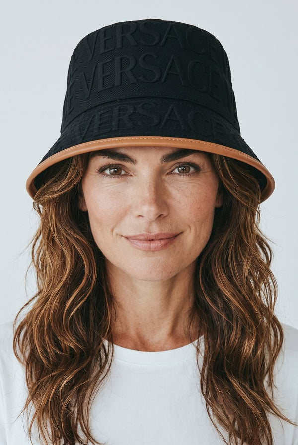 🧢 Versace Black Logo Bucket Hat | Embossed Luxury Statement 🖤✨