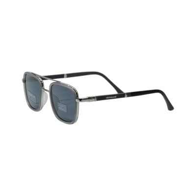 🕶️ Versace Double Bridge Aviator Sunglasses – Silver & Black Luxury Edition ✨ - MASTERPIECE