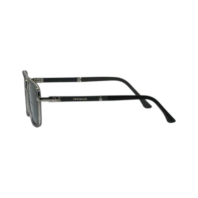 🕶️ Versace Double Bridge Aviator Sunglasses – Silver & Black Luxury Edition ✨ - MASTERPIECE