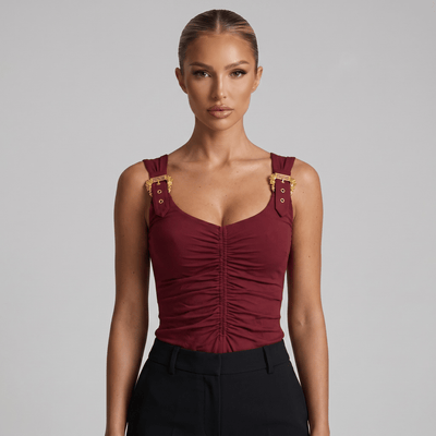 ❤️ Versace Jeans Couture Ruched Buckle Top ✨ - MASTERPIECE