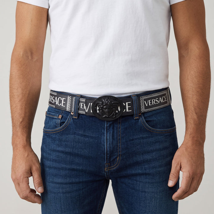 Versace Logo Belt — Black 110cm