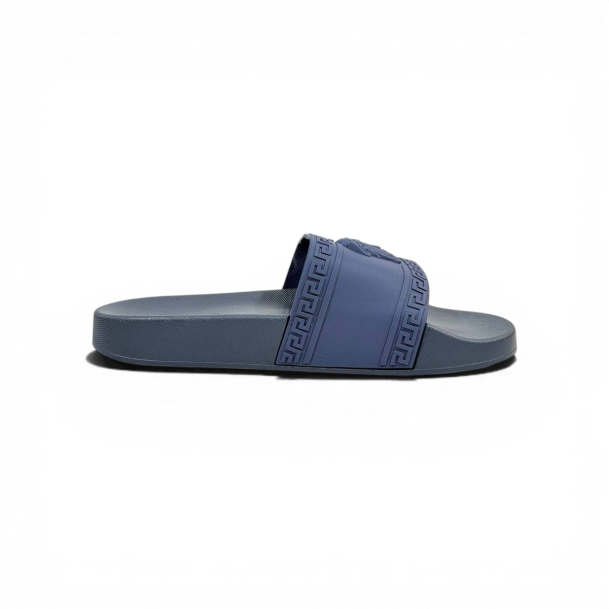 VERSACE Luxury Navy Blue Slide Sandals – Medusa Icon Design & Premium Comfort 👟✨ - MASTERPIECE