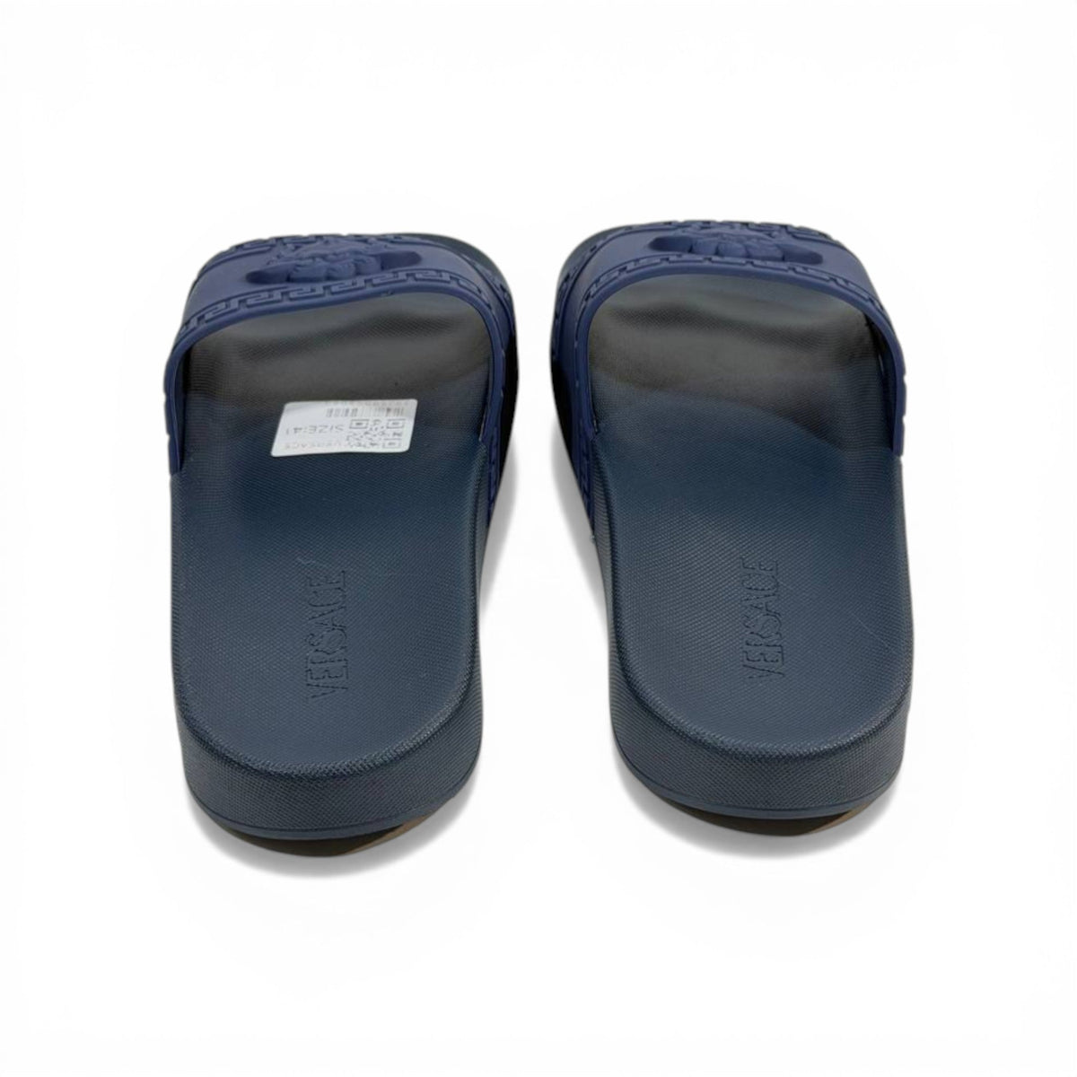 VERSACE Luxury Navy Blue Slide Sandals – Medusa Icon Design & Premium Comfort 👟✨ - MASTERPIECE