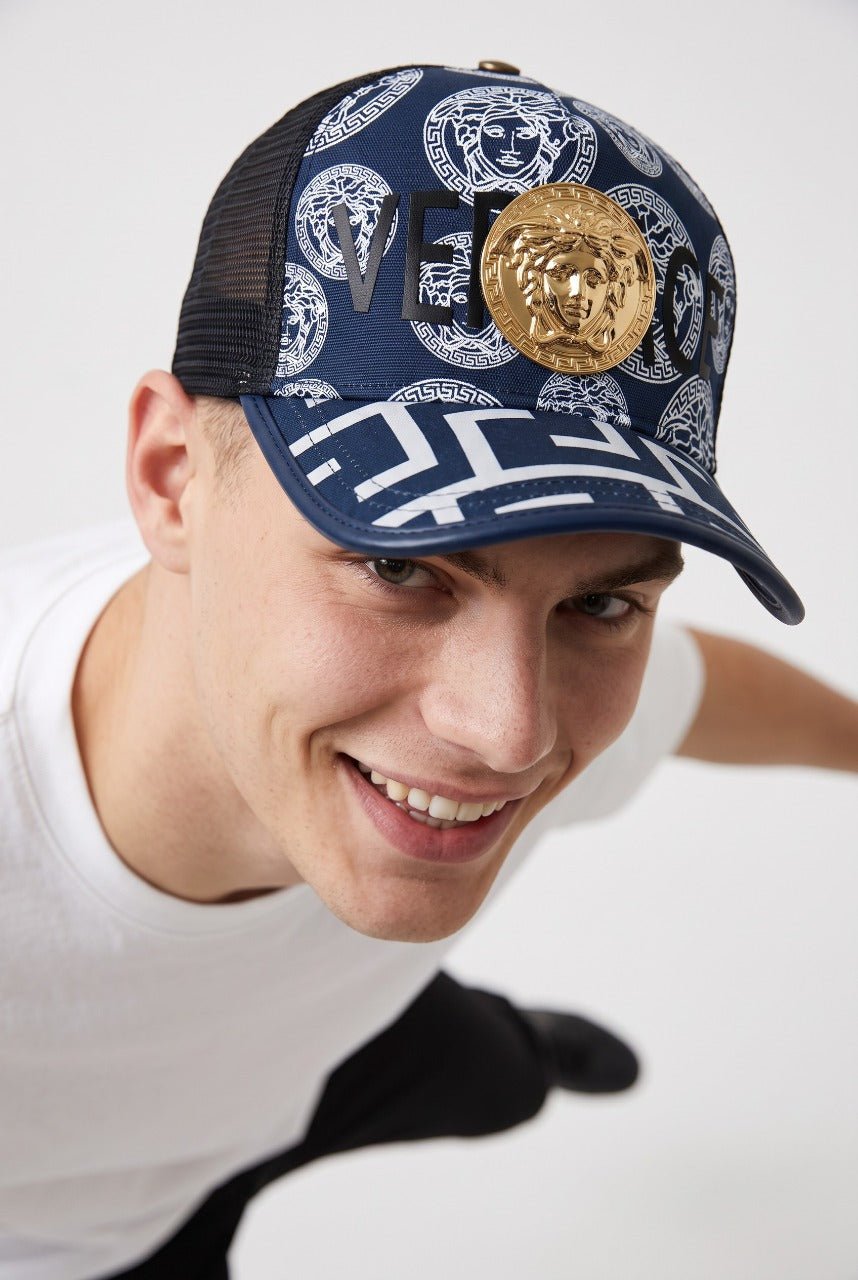 Versace Medusa Graphic Trucker Cap – Navy Blue - MASTERPIECE