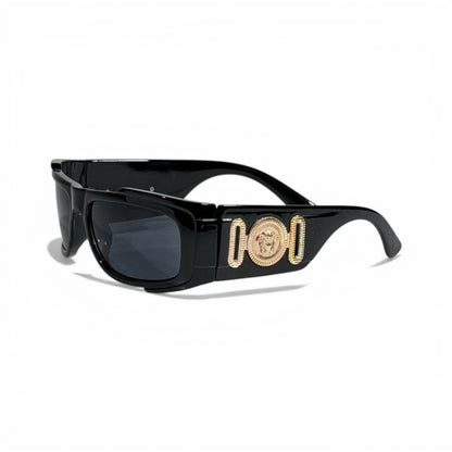 Versace Medusa Shield Sunglasses 🖤✨ Luxury Bold Frame UV Protection Shades - MASTERPIECE