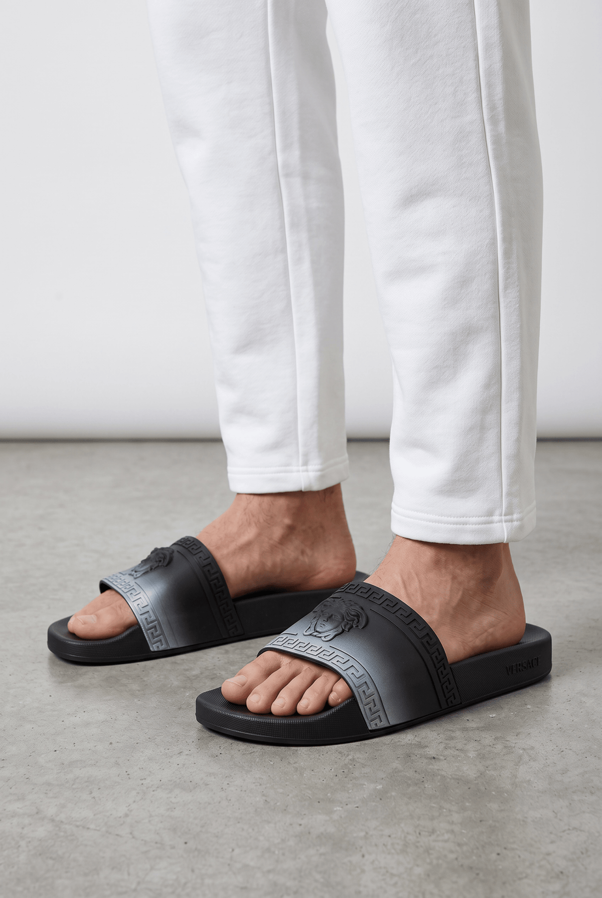 🖤✨ Versace Medusa Slides – Black Luxury Slides | Iconic Statement Style - MASTERPIECE