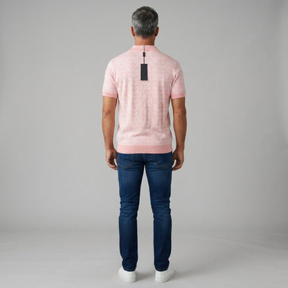 💗 Versace Monogram Knit Polo Shirt – Soft Pink Edition - MASTERPIECE
