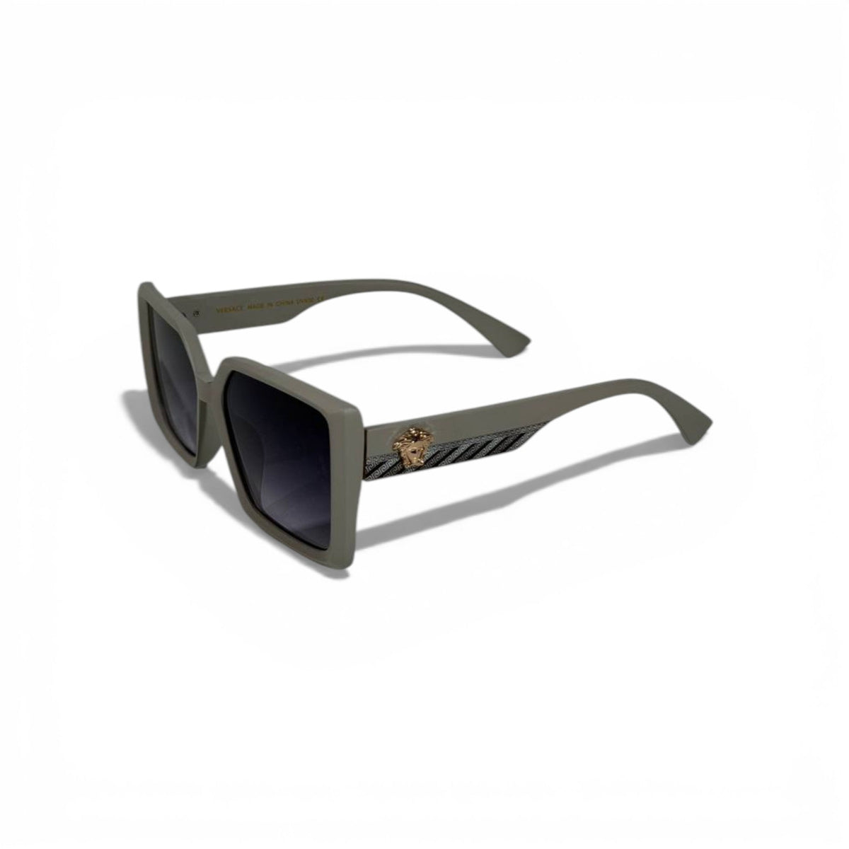 Versace Oversized Square Sunglasses — Matte Grey - MASTERPIECE
