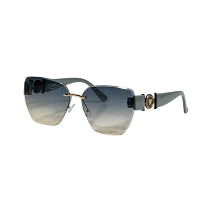 Versace Rimless Medusa Oversized Sunglasses 💚✨ Luxury Women Designer Shades - MASTERPIECE