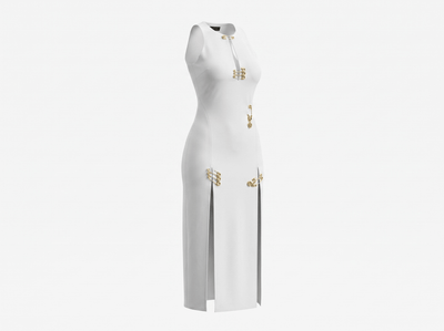 Versace White Safety Pin Maxi Dress 🤍✨ - MASTERPIECE