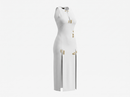 Versace White Safety Pin Maxi Dress 🤍✨ - MASTERPIECE