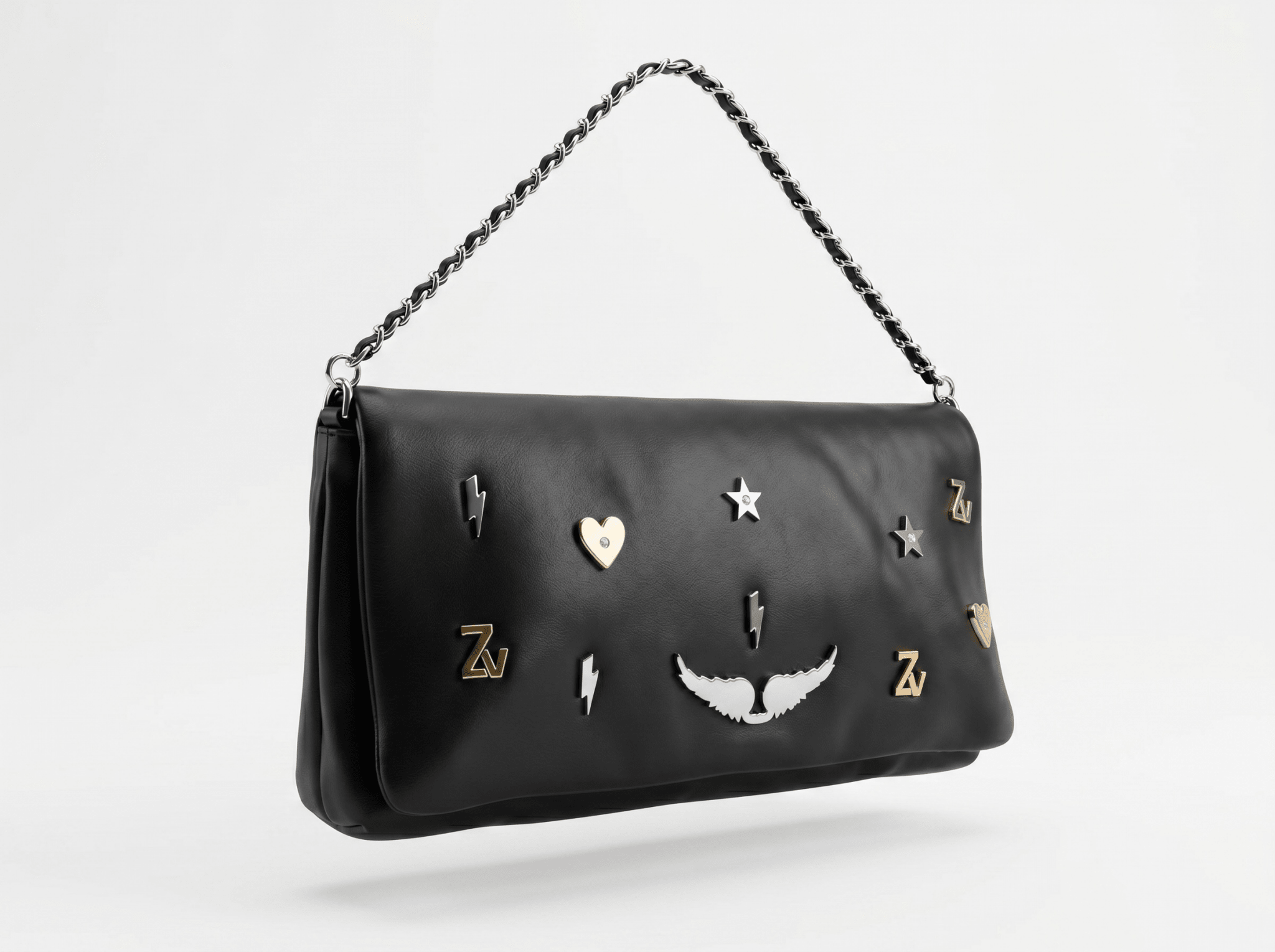 Zadig & Voltaire Black Rock Charm Chain Shoulder Bag 🖤⚡⭐🪽✨ - MASTERPIECE