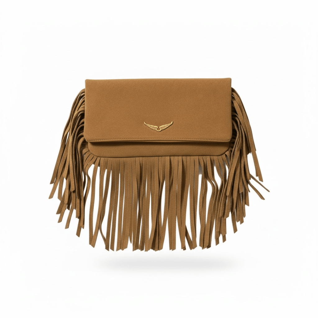 Zadig & Voltaire Fringe Clutch – Suede Brown 🤎✨ | Boho Luxe Statement - MASTERPIECE