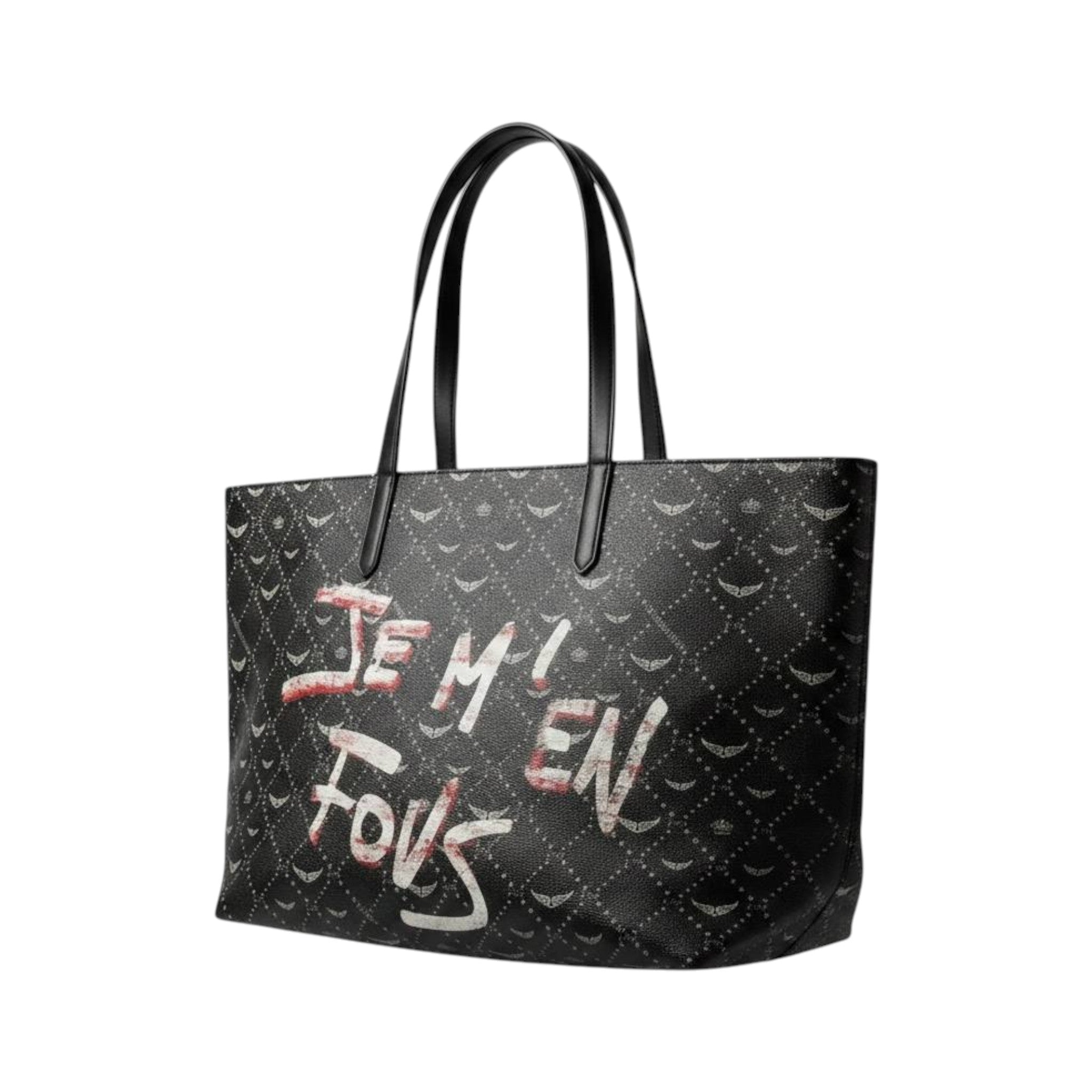 Zadig & Voltaire Inspired Black Graffiti Tote Bag 🖤✨ Luxury Shoulder Handbag for Women - MASTERPIECE