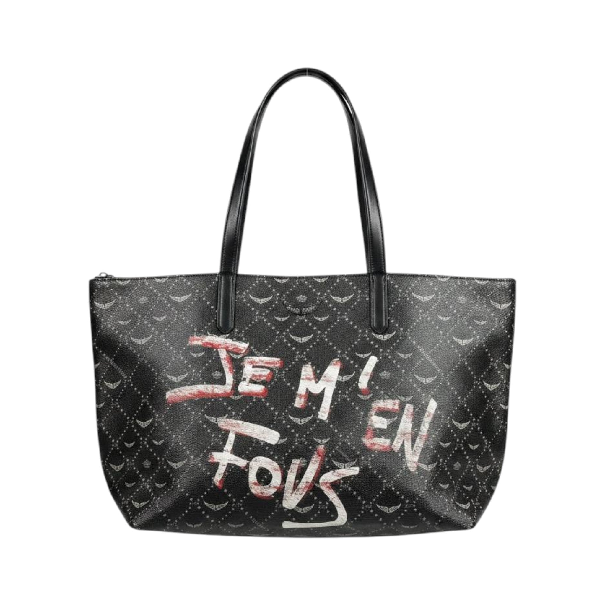 Zadig & Voltaire Inspired Black Graffiti Tote Bag 🖤✨ Luxury Shoulder Handbag for Women - MASTERPIECE